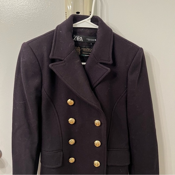 Zara Black Double-Breasted Coat - Picture 3 of 8